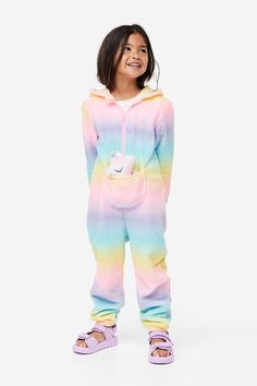 Animal all-in-one suit - Pink/Unicorn - Kids | H&M GB Costume Jumpsuit, Winter Outfits For Girls, Fancy Dress Costume, Gold Outfit, Unicorn Kids, Baby Outerwear, Baby Trend, Pink Jumpsuit, Maternity Swimwear