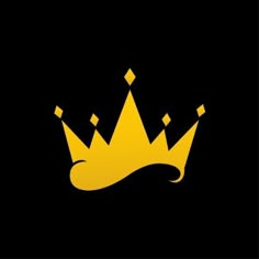 a yellow crown on a black background