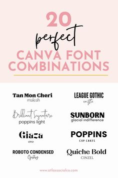 the 20 perfect canva font combinations for any type of font that you want to use