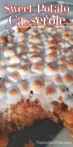 sweet potato casserole with marshmallows on top