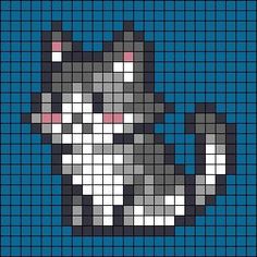 a cross stitch pattern with a cat on it