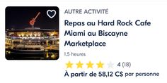 an advertisement for a restaurant in france with the words repas au hard rock cafe