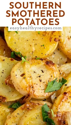 potatoes with herbs and seasoning on top