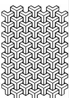 an abstract geometric design with black and white lines on the bottom half of each square