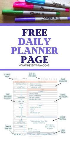 daily planner printable for time blocking pdf To Do Printable Free, Daily Calendar Printable Free, Free Daily Planner Printables Free Templates, Daily To Do List Template Free Printable, Free Daily To Do List Printable, Daily Planner Printables Free Pdf, Work Day Organizer Printable Free, Free Daily Planner Printables, Day Planner Ideas