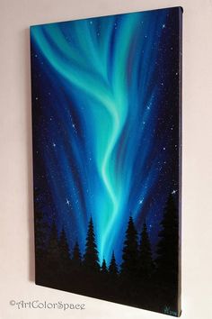 Nordlicht #Kunst #Ölgemälde #auf #Leinwand #Nachthimmel #Aurora  #Auf #Aurora #Kunst #Leinwan... Sky Aurora, Aurora Borealis Art, Northern Lights Art, On Canvas, Galaxy Painting, Urban Sketchers, The Aurora