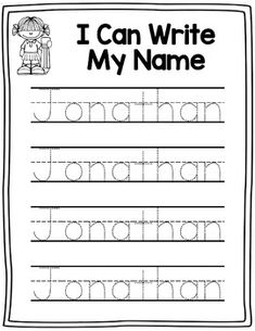 the i can write my name worksheet for children to practice handwriting and writing