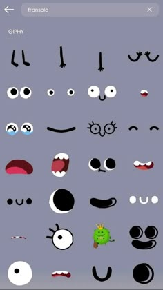 an iphone screen with various faces and eyes