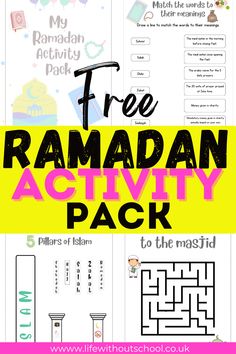 the ramaan activity pack with free printables and instructions for kids to use