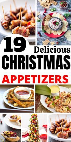 twelve delicious christmas appetizers with text overlay