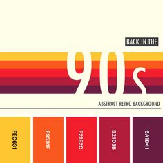 the back in the 90's abstract retro background is shown with different colors and font