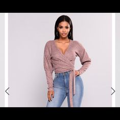 Mauve Long Sleeve Crop Top With Wrap Fall Wrap Top For Day Out, Casual Wrap Top For Party, Fashion Nova Tops, Tops Fashion, Long Sleeve Crop, Fashion Tops, Long Sleeve Crop Top, Body Goals, Fashion Nova