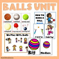 the printable worksheet for ball's unit includes pictures, words and numbers