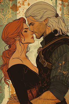 Triss Merigold And Geralt, Triss X Geralt, Geralt X Triss, Geralt And Triss, Witcher 3 Fanart, The Witcher Triss, The Witcher Wallpapers, Witcher Triss