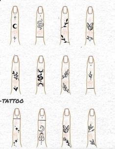 the different types of tattoos are drawn on paper