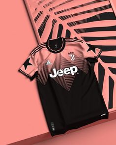 the jersey is black and pink with white letters on it, along with a zebra print background