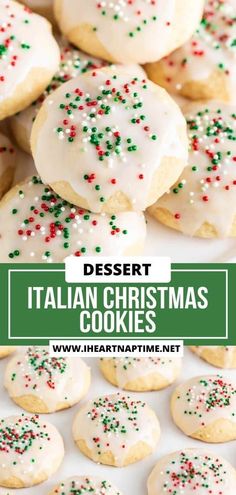 dessert italian christmas cookies with sprinkles on top