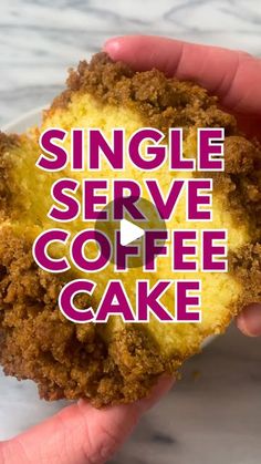 Kathleen ~ Easy, Everyday Recipes on Instagram: "SINGLE SERVE COFFEE CAKE ☕️ Follow @KathleensCravings for more single serve recipes and grab the recipe below! ⬇️ 

Ramekin Size -  I used one large (7-10 ounces and ~3.5-4 inches wide) ramekin but you can use a bigger ramekin or two smaller ramekins and just adjust the bake time. 

Serves 1-2 people.

Batter
* 1 tablespoon unsalted butter, softened
* 2 tablespoons white sugar
* 1 egg yolk
* 1/4 teaspoon vanilla extract
* 1 tablespoon sour cream
* 1 tablespoon milk, I used whole milk but you can use non fat/low fat
* 5 tablespoons all purpose flour, or 1/4 cup + 1 tablespoon
* 1/4 teaspoon baking powder
* 1/8 teaspoon kosher salt

Streusel Topping
* 2 tablespoons all-purpose flour
* 2 tablespoons packed brown sugar, light or dark
* 1/4 teasp