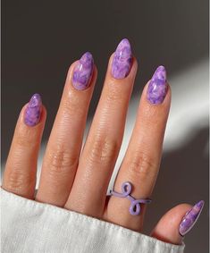 Almond Nails Purple, Halo Nails, Harry Styles Nails, Gel Nails Diy, Studded Nails, Oval Nails, Pretty Acrylic Nails, Nail Extensions, Nail Accessories