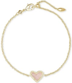 From Kendra Scott, this bracelet features:Wear your heart on your wrist with the Ari Heart Chain Bracelet. This asymmetrical design shines solo, but functions just as well as part of your everyday stack.Line bracelet14k gold plated brassLobster clasp closure with sliding beadApprox. 0.56" x 0.3" station; 7.5" circumferenceImported.Due to the one-of-a-kind nature of the medium, exact color patterns Heart Chain Bracelet, Fern Necklace, Chain Bracelet For Women, Kendra Scott Bracelet, Preppy Jewelry, Gold Chain Bracelet, Rose Gold Quartz, Link Chain Bracelet, Jewelry Accessories Ideas