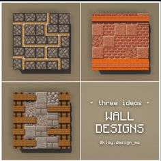 Wall Ideas Minecraft, Minecraft Wall Design, Design Ideas Minecraft, Minecraft Wall Ideas, Minecraft Manor, Minecraft Wall Designs, Minecraft Building Designs, Minecraft Building Guide, Minecraft Create