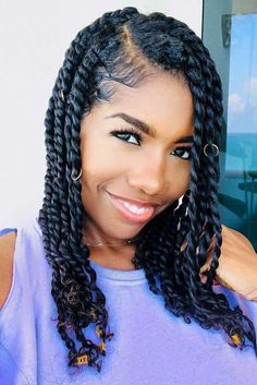 Twisted Whimsy: Playful Hairstyle Ideas That Dance with Twists Senegalese Twist Hairstyles Short, Twist Hairstyles Short, Small Twists, Short Senegalese Twist, Hairstyles Short Bob, Senegalese Twist Braids, Short Bobs With Bangs, Twisted Hair