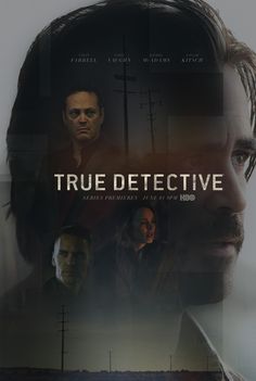 a movie poster with the title true detective written on it's front and side