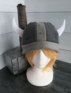 Vikings Helmet, Wolf Hat, Kids Falling, Viking Hat, Fall Hat, Fleece Hats, Viking Helmet, Helmet Hat, Fall Hats