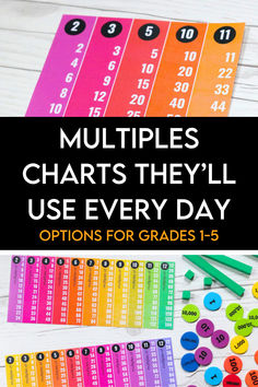 These multiples charts are a reference your students will use every day! They feature a clean, easy-to-navigate layout in a small size for simple storage. Check out this listing for a closer look... Multiplication Tables, Multiplication Table, Math Manipulatives, Teaching Career, Grade 1, Every Day, Career, Layout, Rainbow