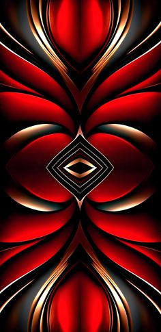 an abstract red and black background with gold lines in the center, as well as a diamond