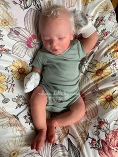 Reborn Baby Girl from the Realborn Darren Sleeping kit by Bountiful Baby reborn by Sara Lahaie of Reborn Dolls by Sara in Ontario, Canada. Baby Onesies