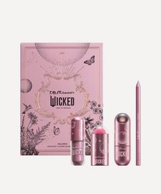 HOLIDAY 24 WICKED GALINDA MAKEUP SET Rem Beauty Aesthetic, Pink Wishlist, Face Brush Set, Liquid Shadow, R E M Beauty, Blush Lipstick, Metallic Lipstick, Kohl Eyeliner