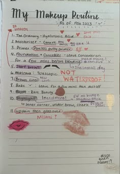 Makeup Routine Journal, Baddie Journal Ideas, Makeup Journal Ideas, Girly Journal Ideas, About Me Journal Page Aesthetic, Journal Page Ideas Aesthetic, Things I Love Journal, Cute Journaling Ideas