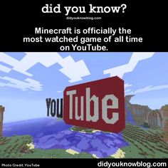 a minecraft video game with the words youtube on it