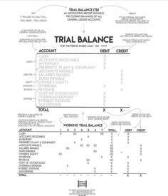 the balance sheet for trial balance is shown in black and white, with numbers on it