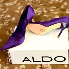 Brand New, Never Worn Purple Aldo High Heel Stiletto Shoes. One Shoe Has Some Marks On The Bottom From Shelf Display. They Are A Size 37 And About A 6.5-7 Size In The Us. Price Is Negotiable But Has To Be Reasonable. Elegant Purple Heels For Night Out, Elegant Purple Heels For A Night Out, Purple Heels, Pump It Up, Shelf Display, Stiletto Shoes, Aldo Shoes, High Heels Stilettos, Girly Things