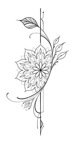 a flower tattoo design on the back of a woman's shoulder