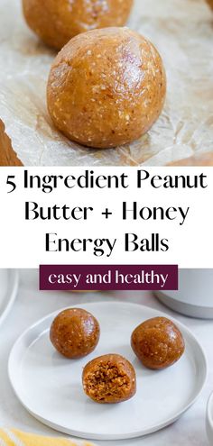 three ingredient peanut butter and honey energy balls