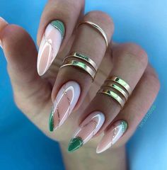 Almond Acrylic Nails, Glam Nails, Fabulous Nails, Fancy Nails, Chic Nails, Cute Acrylic Nails