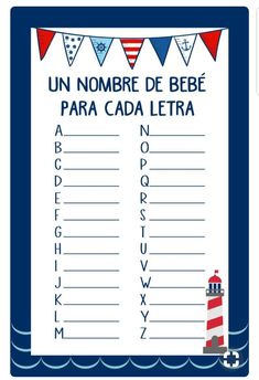 a poster with the words in spanish and an image of a light house on it