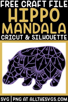 the hippo mandala logo is shown in black and yellow with an image of a