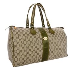 Designer: Gucci Plus Model: Keepall 40 Duffle Travel Weekender Overnight Bag Material: Supreme Gg Plus Monogram Canvas, Leather Color: Brown And Green Dimensions: 15" X 9" X 7" Made In: Italy Rare Find! Excellent Very Good Vintage Condition. Only Some Minor Corner Wear. Please See All Photos Plus Model, Leather Duffle, Brown And Green, Overnight Bag, Canvas Leather, Monogram Canvas, Vintage Gucci, Louis Vuitton Damier, Travel Bag