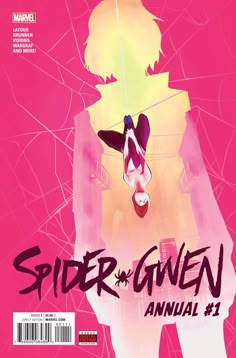 the cover to spider - man annual 1, with an image of a woman in pink