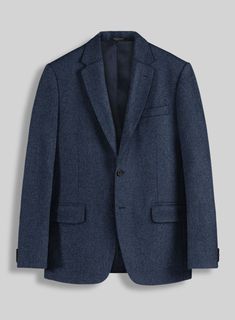 Everyone needs classic tweed in their tailoring repertoire and the stunning Empire Blue jacket is a perfect choice. Crafted from wool, the relaxed structure of the jacket will make it an all-time favorite piece. Complete your outfit with a matching waistcoat and trousers, a white shirt and oxford shoes. 
 
Look Includes   Empire Blue Tweed Fabric  Two Button Jacket Style  Notch Lapel  Horn Royal Black Buttons  Single Vent  Three Cuff Buttons   Click 'Customize Now' to modify the look if needed. 
 
Lining: Viscose; Dry Clean. Blue Tweed Jacket, Blue Tweed, Tweed Suits, Button Jacket, Tweed Fabric, Blue Suit, Jacket Buttons, Black Button, Blue Jacket