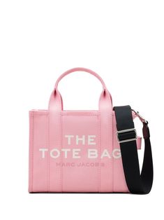 rose pink cotton canvas logo print to the front appliqué logo contrasting trim two flat top handles single flat side handle top zip fastening main compartment multiple internal slip pockets The Tote Bag Pink, Marc Jacobs Tote Bag, Marc Jacobs Tote, Travel Purse, Small Tote Bag, Bags Aesthetic, The Tote Bag, Marc Jacobs Bag, Medium Tote