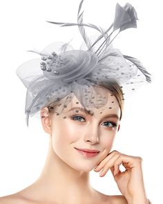 PRICES MAY VARY. 🌻[1920's Retro Glamour and Gorgeous Fascinator]:Fascinator Hat consists of a felt circle with a dotted tulle frill, topped with about 6 mesh petals, and in the center, a spiral rose made of mesh, the center of the rose Stick beaded tassel, and light cocktail feathers stick here and there. Make you look elegant and full of glamour! 🌷[One Size Fits Most]:Fascinator Hat comes with a headband and clip attachment, and the headband isn't as tight as many headbands that squeeze the h Burgundy Fascinator, Horse Race Hats, Mardi Gras Cocktails, Women Tea Party, How To Make Fascinators, Light Cocktails, Mesh Headband, Christmas Cocktail Party, Black Fascinator