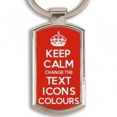 a keychain with the words keep calm because i love julia written on it