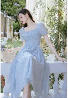 50s Light Blue Vintage Dress 50s Glamour Vintage Dress Vintage Dresses Vintage Dress 50s, Blue Vintage Dress, Dress Poses, 50s Glamour, Vintage Dress Blue, Sky Blue Dress, Glamour Vintage, Vintage Dresses 50s, Prom Ideas