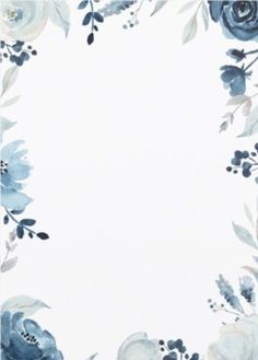 a blue and white flowered border with an empty space in the center for text