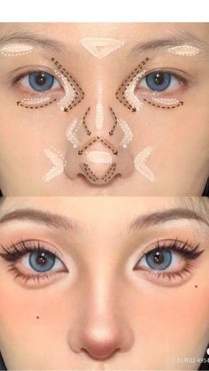 Макияж для кореянок Mitsuri Makeup Look, Korean Makeup Black Women, Different Types Of Makeup Looks, Doujin Makeup Trend, Simple Makeup Ideas, J Beauty, Liner Looks, Nose Makeup, Gyaru Makeup